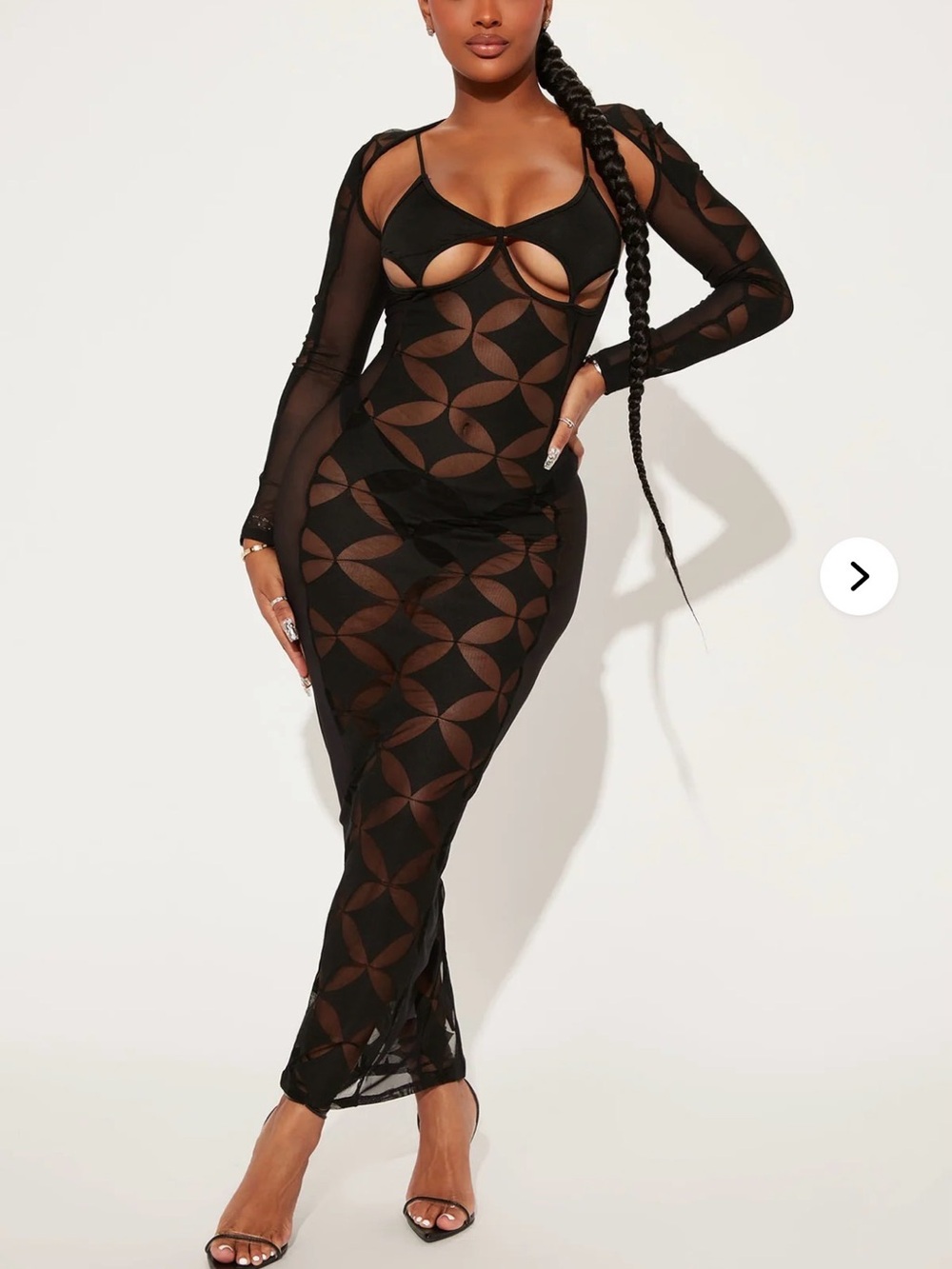 Sheer Black Cutout Maxi Dress